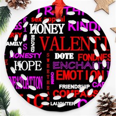 Love Friendship Friends Heart Round Filigree Ornament (two Sides)