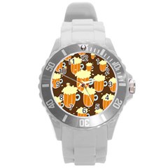 Drink Round Plastic Sport Watch (l) by HermanTelo