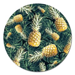 Pattern Ananas Tropical Magnet 5  (round) by kcreatif