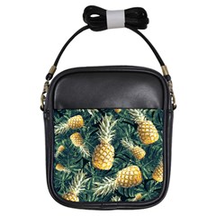 Pattern Ananas Tropical Girls Sling Bag by kcreatif