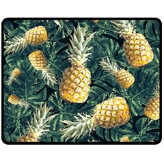 Pattern Ananas Tropical Double Sided Fleece Blanket (medium)  by kcreatif