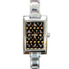 Pumpkin Rectangle Italian Charm Watch by designsbymallika