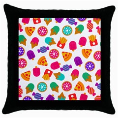 Candies Are Love Throw Pillow Case (black) by designsbymallika