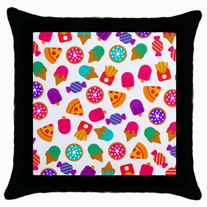 CANDIES ARE LOVE Throw Pillow Case (Black)