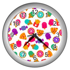 Candies Are Love Wall Clock (silver) by designsbymallika