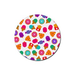 Candies Are Love Rubber Coaster (round)  by designsbymallika