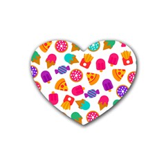 Candies Are Love Rubber Coaster (heart)  by designsbymallika