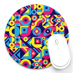 Doodle Pattern Round Mousepads by designsbymallika