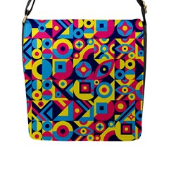 Doodle Pattern Flap Closure Messenger Bag (l) by designsbymallika