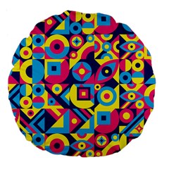 Doodle Pattern Large 18  Premium Flano Round Cushions by designsbymallika