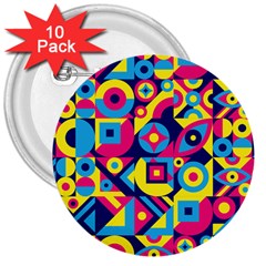 Doodle Pattern 3  Buttons (10 Pack)  by designsbymallika