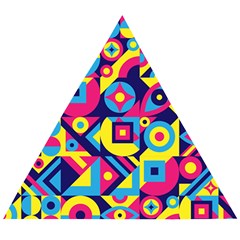 Doodle Pattern Wooden Puzzle Triangle