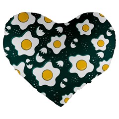 Wanna Have Some Egg? Large 19  Premium Heart Shape Cushions by designsbymallika