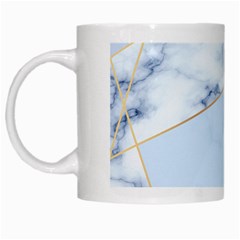 Blue Marble Print White Mugs by designsbymallika