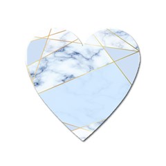 Blue Marble Print Heart Magnet by designsbymallika