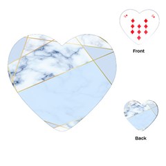 Blue Marble Print Playing Cards Single Design (heart) by designsbymallika