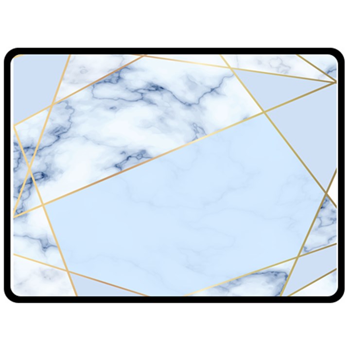 BLUE MARBLE PRINT Fleece Blanket (Large) 