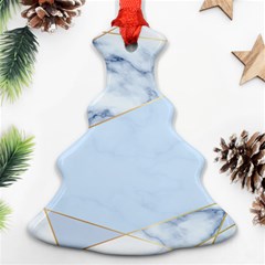 Blue Marble Print Christmas Tree Ornament (two Sides)