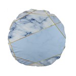 BLUE MARBLE PRINT Standard 15  Premium Round Cushions Front