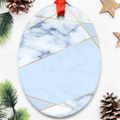 Blue Marble Print Ornament (oval)