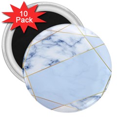 Blue Marble Print 3  Magnets (10 Pack)  by designsbymallika