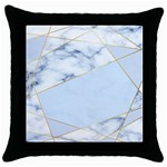 BLUE MARBLE PRINT Throw Pillow Case (Black) Front