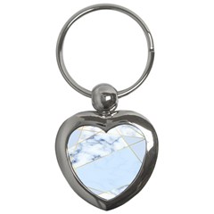 Blue Marble Print Key Chain (heart)