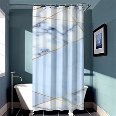 Blue Marble Print Shower Curtain 36  X 72  (stall)  by designsbymallika