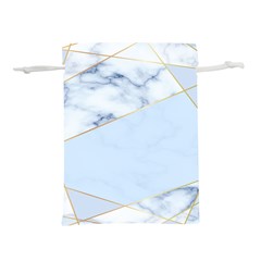 Blue Marble Print Lightweight Drawstring Pouch (l)