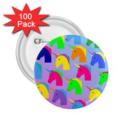 Unicorn Love 2 25  Buttons (100 Pack)  by designsbymallika