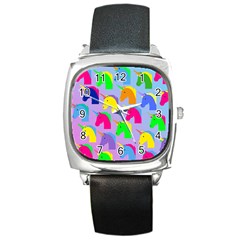 Unicorn Love Square Metal Watch by designsbymallika