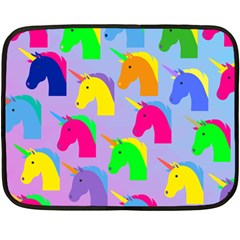 Unicorn Love Double Sided Fleece Blanket (mini)  by designsbymallika