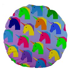 Unicorn Love Large 18  Premium Round Cushions by designsbymallika