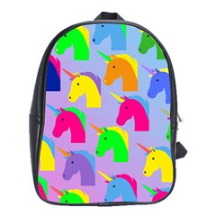 Unicorn Love School Bag (xl) by designsbymallika