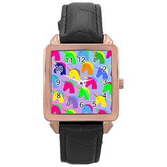 Unicorn Love Rose Gold Leather Watch  by designsbymallika