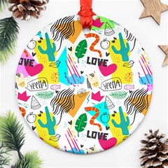 Doodle Pattern Ornament (round) by designsbymallika