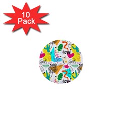 Doodle Pattern 1  Mini Buttons (10 Pack)  by designsbymallika