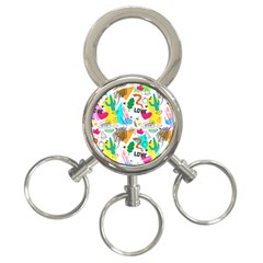 Doodle Pattern 3-ring Key Chain by designsbymallika