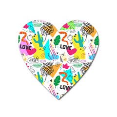 Doodle Pattern Heart Magnet by designsbymallika