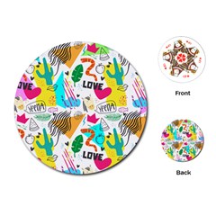 Doodle Pattern Playing Cards Single Design (round) by designsbymallika