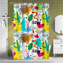 Doodle Pattern Shower Curtain 48  X 72  (small)  by designsbymallika