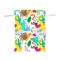 Doodle Pattern Lightweight Drawstring Pouch (s)