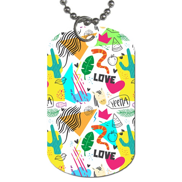 DOODLE PATTERN Dog Tag (One Side)