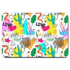 Doodle Pattern Large Doormat  by designsbymallika