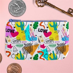 Doodle Pattern Large Coin Purse by designsbymallika