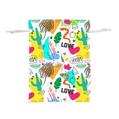 Doodle Pattern Lightweight Drawstring Pouch (l)