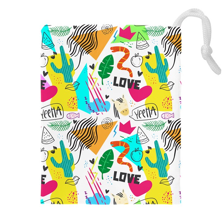 DOODLE PATTERN Drawstring Pouch (5XL)