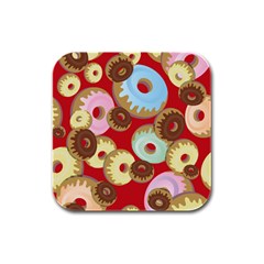 Donut  Rubber Square Coaster (4 Pack)  by designsbymallika