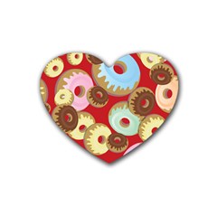 Donut  Rubber Coaster (heart)  by designsbymallika