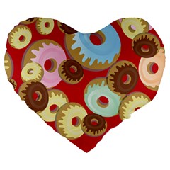 Donut  Large 19  Premium Heart Shape Cushions by designsbymallika